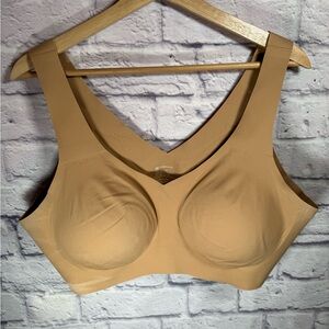 HoneyLove V-Neck soft‎ fork wireless Bra, nude color women’s size 3X